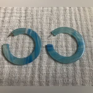 Bright blue Machete earrings/hoops